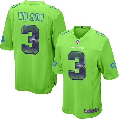 Nike Seahawks #3 Russell Wilson Green Alternate Men's Stitched NFL Limited Strobe Jersey - Click Image to Close